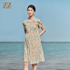 佐尔美2022夏季新款 桑蚕丝真丝弹力双绉小碎花连衣裙女E22LS32 商品缩略图0