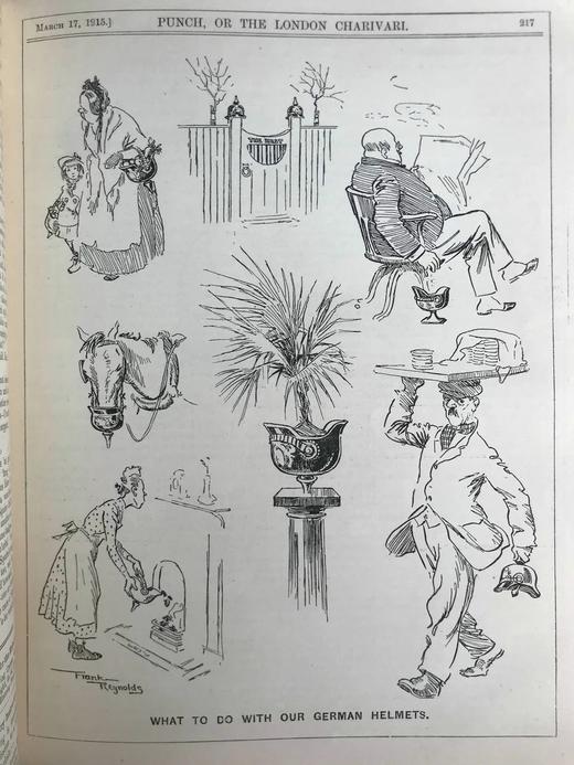 1915年1-6月 英国讽刺漫画杂志《笨拙》 数百幅插图 漆布精装16开 商品图8