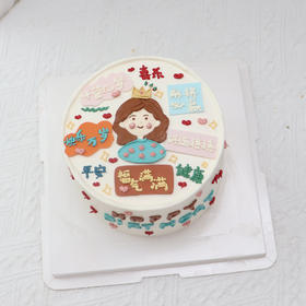 手绘妈妈生日蛋糕
