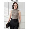 VIMAGE纬漫纪夏季新款气质半高领镂空无袖修身打底针织衫上衣V1701324 商品缩略图0