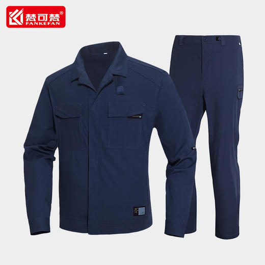 高端夏季工作服男防静电耐磨长袖工程工厂车间厂服劳动工装上衣 商品图4