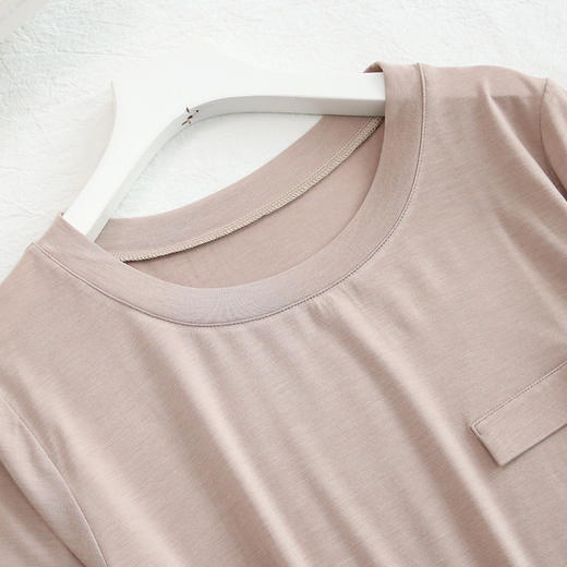 TG-TG03S191春夏真丝圆领打底衫 桑蚕丝短袖纯色T恤女薄透气宽松上衣 商品图1