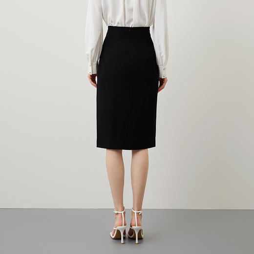 EITIE爱特爱秋冬新款优雅时尚高腰开叉百搭半身裙包臀裙女6706415 商品图4