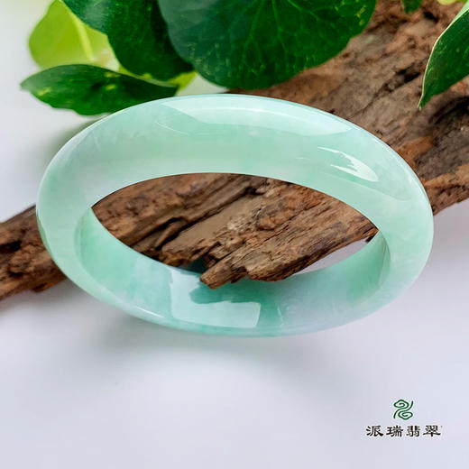 派瑞翡翠 翡翠手镯 糯种 绿色 商品图4