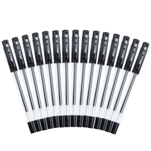 得力33206中性笔0.5mm半针管(黑)(15支/卡) 商品图1