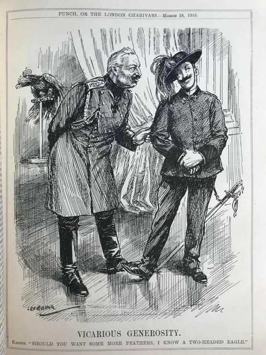 1915年1-6月 英国讽刺漫画杂志《笨拙》 数百幅插图 漆布精装16开 商品图7