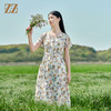 佐尔美2022夏季新款 桑蚕丝真丝乔其小碎花甜美连衣裙女E22LS36 商品缩略图0