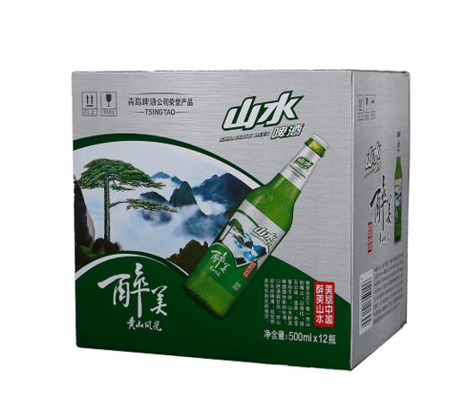 青岛啤酒山水 500ml *12瓶  满五赠一【BC】【ZW】 商品图1