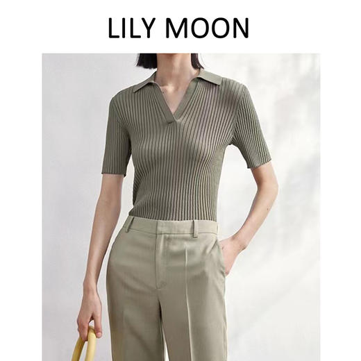 LILY MOON净色POLO领针织衫——La rolls 商品图4