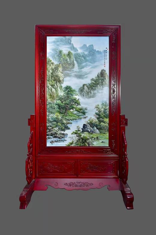 原创现代作品插屏祥云瑞景含框 商品图0