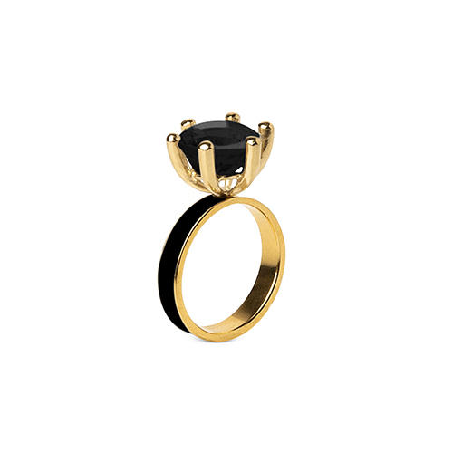 订购10周到｜BEATRIZ PALACIOS-Mourning-黑色缟玛瑙 珐琅 戒指 [西班牙设计师] 商品图1