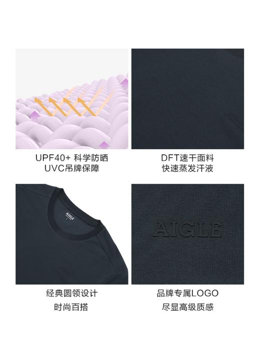 【4F】AIGLE艾高22春夏新品男UPF40+防紫外线防晒衣速干排汗户外短袖T恤 商品图1