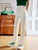 欧芮儿OLrain法式格子休闲裤女夏季2022年新款直筒运动针织卫裤 商品缩略图0
