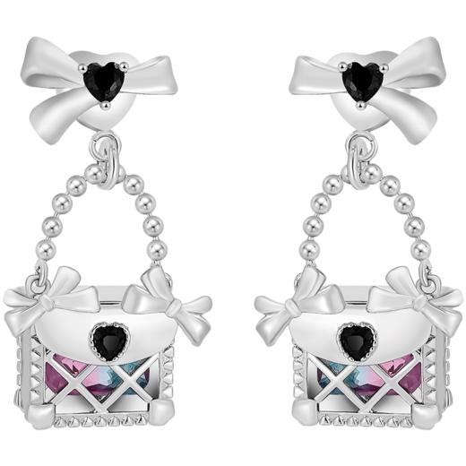 ZEGL设计师mini包包系列蝴蝶结耳钉女2022年新款耳环925银针耳饰 商品图5