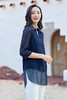 2楼NAERSI服饰蓝色压褶衬衫 商品缩略图3