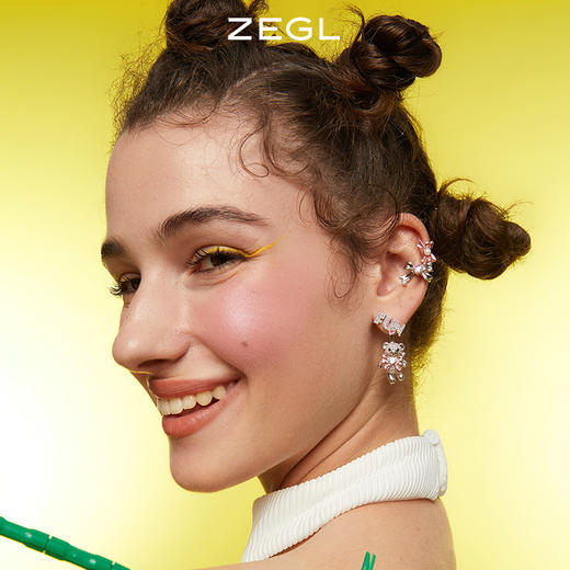 ZEGL设计师童趣耳妆盘女妆容配饰耳夹女无耳洞耳骨夹银针耳钉耳环 商品图2