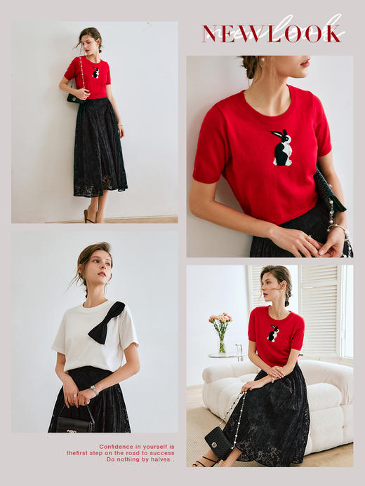 欧芮儿黑色网纱半身裙女夏季2022新款高腰时尚复古赫本风A字伞裙 商品图1