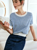 欧芮儿OLrain法式高级菱格提花针织衫女夏季2022新款冰爽套头衫 商品缩略图2