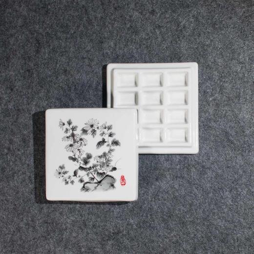【庆学堂】景德镇带盖陶瓷调色盘 商品图8