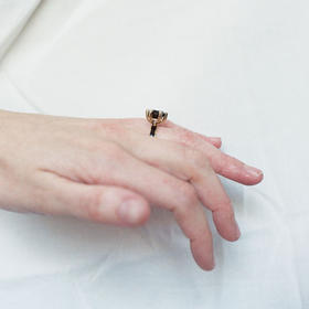 订购10周到｜BEATRIZ PALACIOS-Mourning-黑色缟玛瑙 珐琅 戒指 [西班牙设计师]