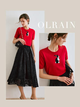 欧芮儿黑色网纱半身裙女夏季2022新款高腰时尚复古赫本风A字伞裙