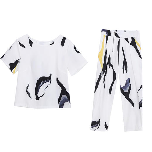 休闲套装女时尚夏季洋气减龄宽松显瘦中年妈妈两件套 HR-XMR2223 商品图4