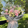 粉雪山玫瑰混搭花束 商品缩略图0