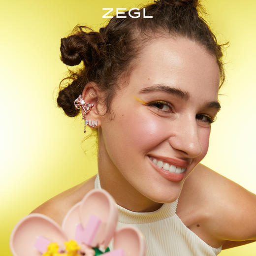 ZEGL设计师童趣耳妆盘女妆容配饰耳夹女无耳洞耳骨夹银针耳钉耳环 商品图6