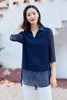 2楼NAERSI服饰蓝色压褶衬衫 商品缩略图2