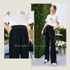 欧芮儿黑色休闲裤女夏季2022新款高腰气质直筒开叉阔腿薄款拖地裤 商品缩略图2