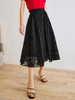 欧芮儿黑色网纱半身裙女夏季2022新款高腰时尚复古赫本风A字伞裙 商品缩略图2
