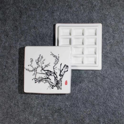 【庆学堂】景德镇带盖陶瓷调色盘 商品图5