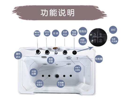  希伯艾玛SPA浴缸HE-7312大型宠物洗澡池  适用阿拉斯加 大型金毛等  商品图1