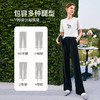欧芮儿黑色休闲裤女夏季2022新款高腰气质直筒开叉阔腿薄款拖地裤 商品缩略图0