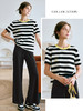 欧芮儿OLrain法式黑白条纹T恤女夏季2022新款宽松时尚薄款上衣 商品缩略图2