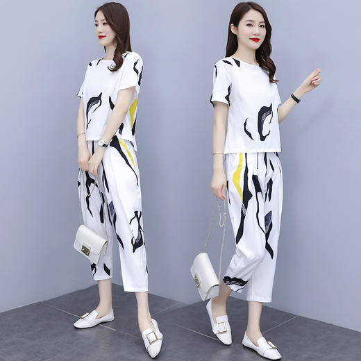 休闲套装女时尚夏季洋气减龄宽松显瘦中年妈妈两件套 HR-XMR2223 商品图2