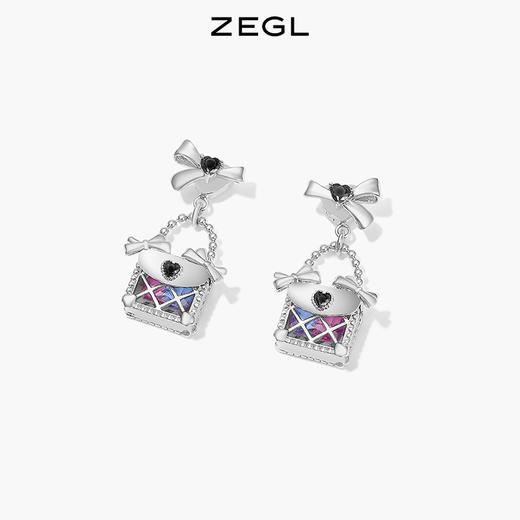 ZEGL设计师mini包包系列蝴蝶结耳钉女2022年新款耳环925银针耳饰 商品图2