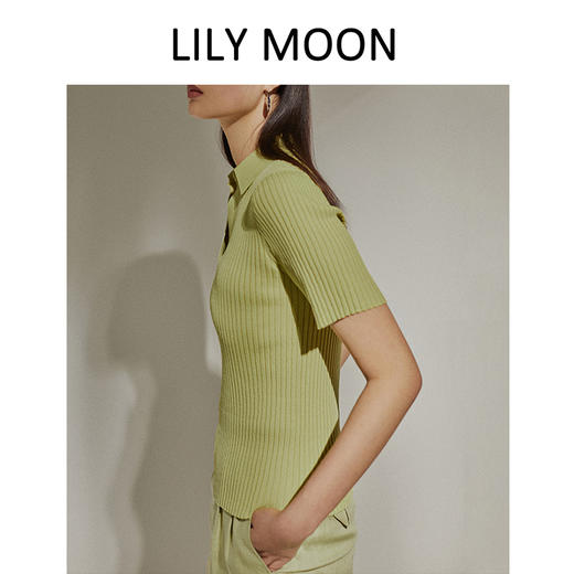LILY MOON净色POLO领针织衫——La rolls 商品图1
