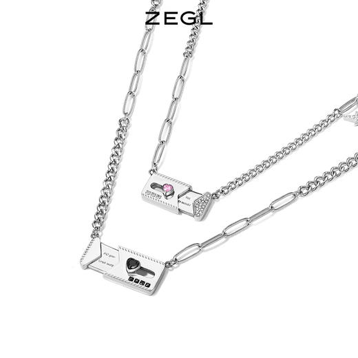ZEGL设计师小情书情侣项链女一对小众设计锁骨链情人节礼物送女友 商品图0