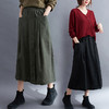 GYH 6012棉麻半身裙休闲宽松高腰纯色显瘦中长款裙 商品缩略图2