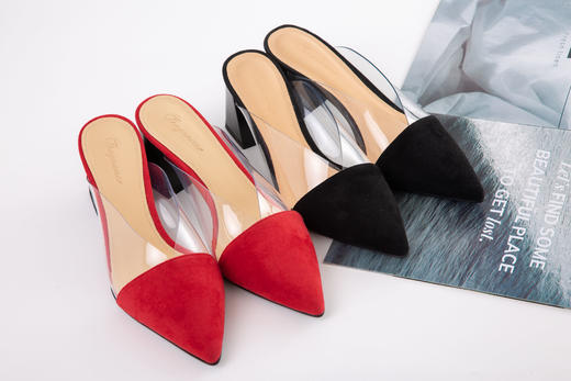 尖头粗跟凉鞋 商品图1