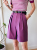欧芮儿OLrain法式紫色休闲裤女夏季2022年新款气质阔腿西装短裤 商品缩略图3