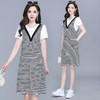 YWE BDX1142气质减龄中长款时尚条纹假两件裙 商品缩略图1