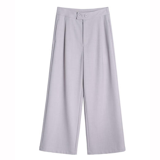 简约通勤黑色阔腿裤，高腰夏季新款宽松垂感裤子显瘦休闲九分OL直筒裤  MFE8850 商品图4