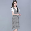 YWE BDX1142气质减龄中长款时尚条纹假两件裙 商品缩略图2