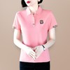有领t恤女2022年新款棉短袖polo衫中年妈妈宽松休闲夏季上衣服 商品缩略图5