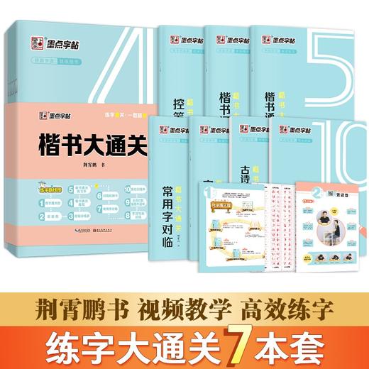 (仓发) 墨点楷书字帖7本套视频版 正楷大通关初学者控笔训练字帖学生成人楷书钢笔字帖荆霄鹏硬笔书法临摹描红练字帖赠练字技法/湖北美术出版社/荆霄鹏/9787571205034 商品图0