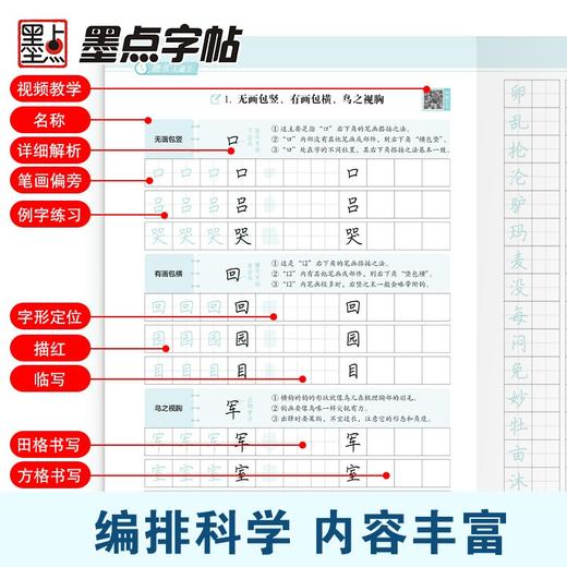 (仓发) 墨点楷书字帖7本套视频版 正楷大通关初学者控笔训练字帖学生成人楷书钢笔字帖荆霄鹏硬笔书法临摹描红练字帖赠练字技法/湖北美术出版社/荆霄鹏/9787571205034 商品图3