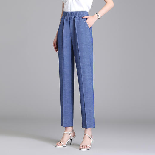 KPLZ-KPTTX6036 时尚气质休闲高腰薄款牛仔裤 商品图2