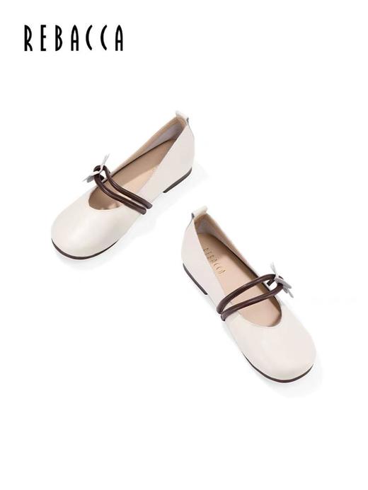 2楼瑞贝卡女鞋玛丽珍鞋奶奶鞋森女系圆头浅口平底鞋22ZY3217 商品图1